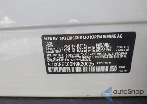 2022 BMW X5 xDrive40I z USA, uszkodzony, nr VIN 5UXCR6C06N9K20035